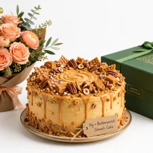 Butterscotch Delight Cake & Rose Combo