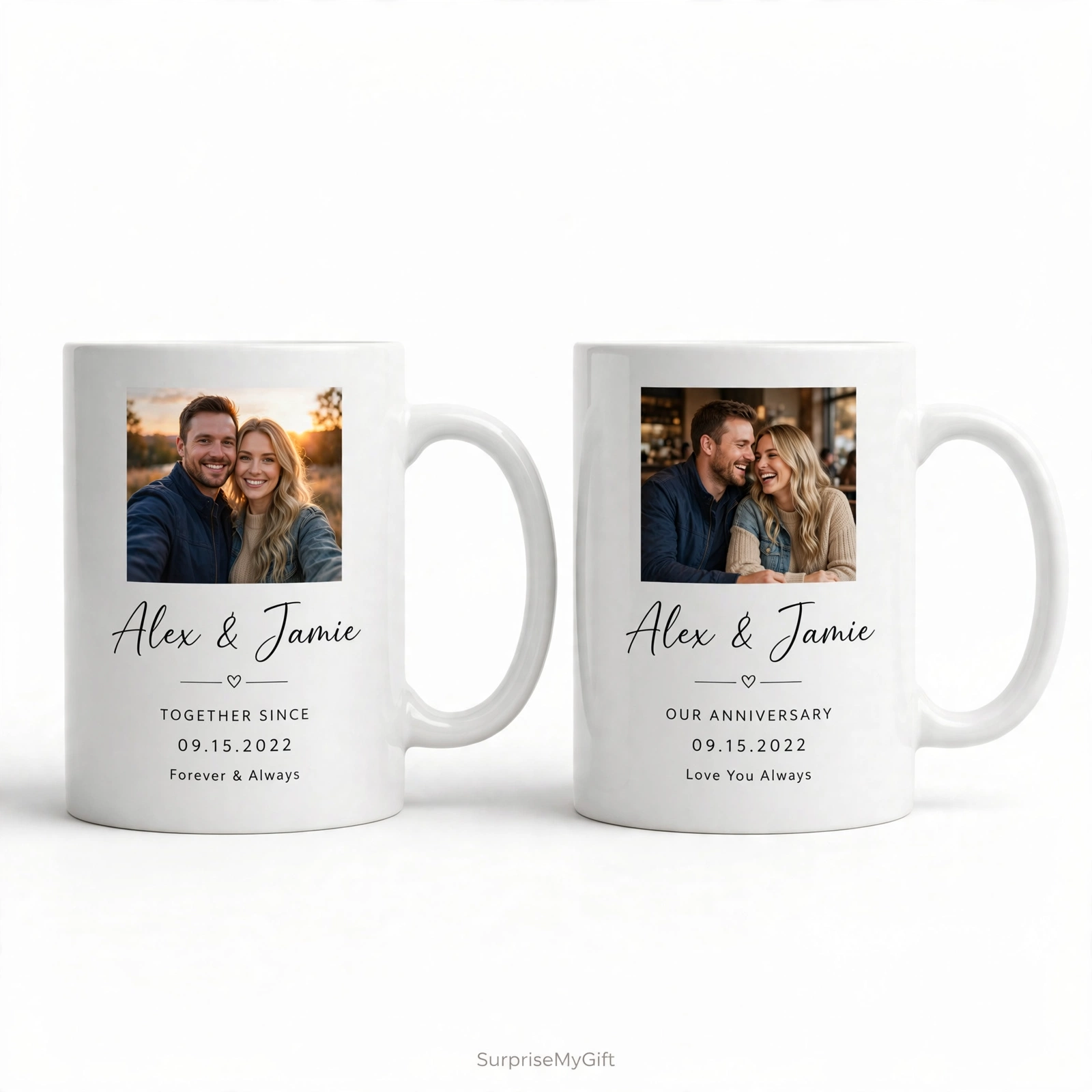 Couple Mug Set - Personalized Name & Date