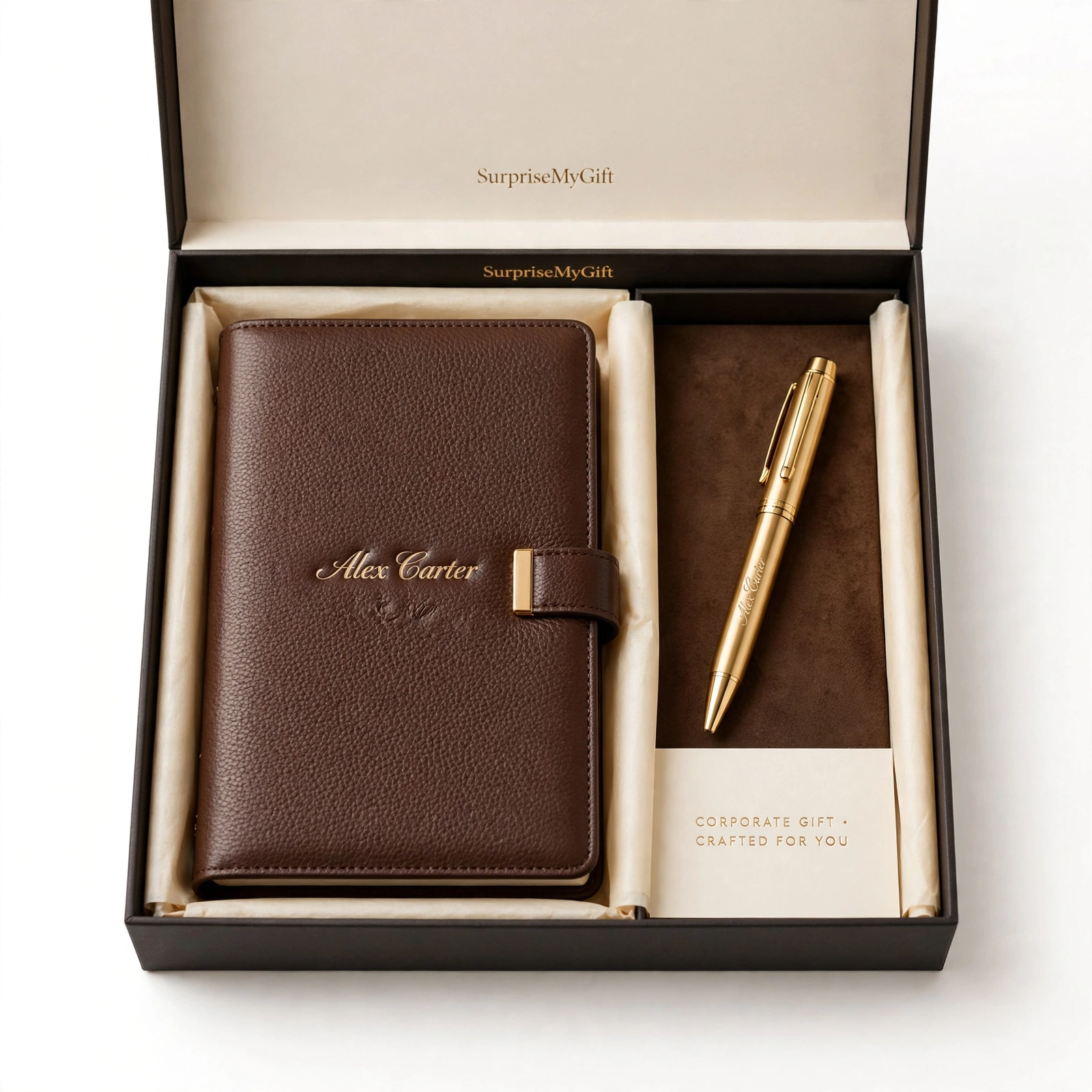 Customized Diary & Pen with Name - Corporate Gift