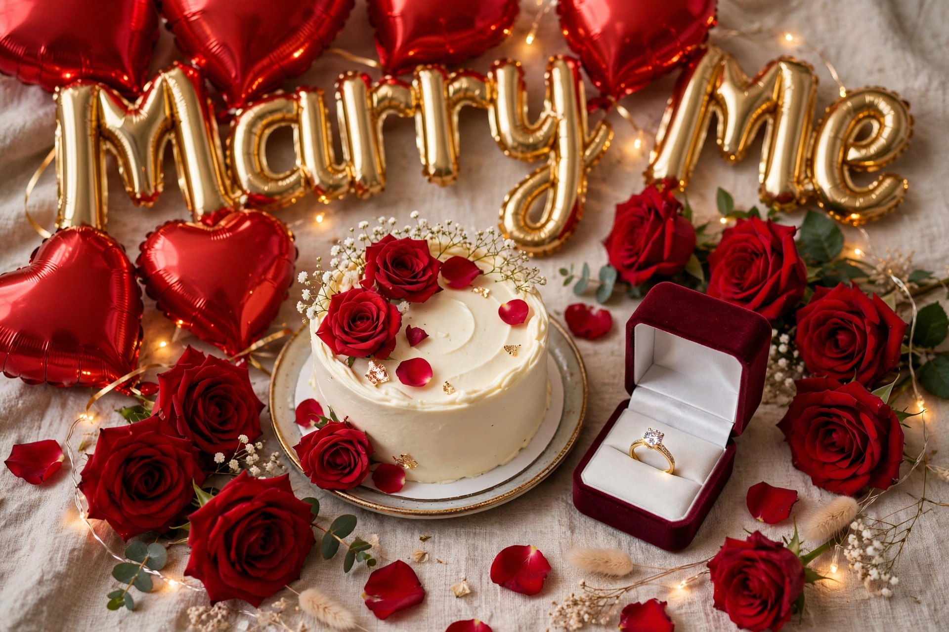 Proposal Setup - Marry Me Balloon Decor
